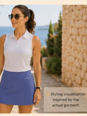 Pebble Beach Dry-Luxe Performance Golf Skort Blue Stretch Athletic Hiking Gym M